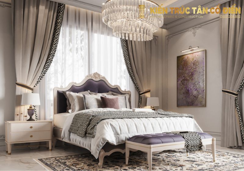 Nội thất phòng ngủ tân cổ điển cao cấp, sang trọng là lựa chọn hoàn hảo cho những ai mong muốn không gian nghỉ ngơi 