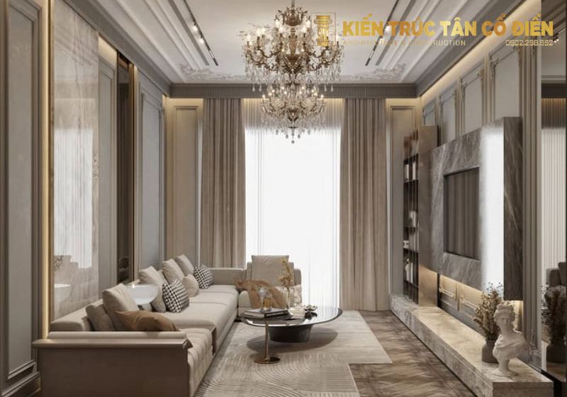 Xu hướng nội thất tân cổ điển 2025 tiếp tục giữ vững vị thế trong ngành thiết kế không gian sống cao cấp.
