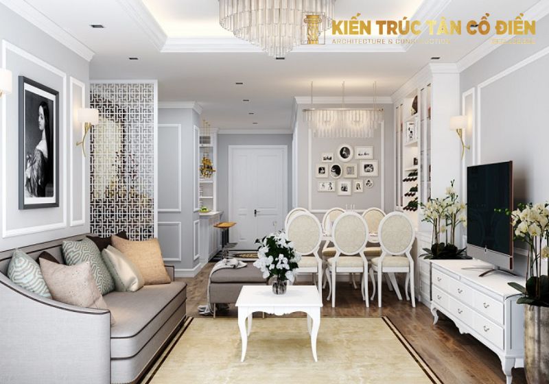 Cách phối màu trong thiết kế nội thất tân cổ điển đóng vai trò vô cùng quan trọng trong việc thể hiện tinh thần sang trọng