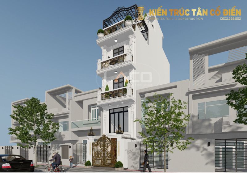 Mẫu mặt tiền nhà ống 3 tầng tân cổ điển đang ngày càng được nhiều gia chủ ưa chuộng bởi vẻ đẹp thanh lịch, sang trọng và khả năng tận dụng tối đa diện tích nhà phố.