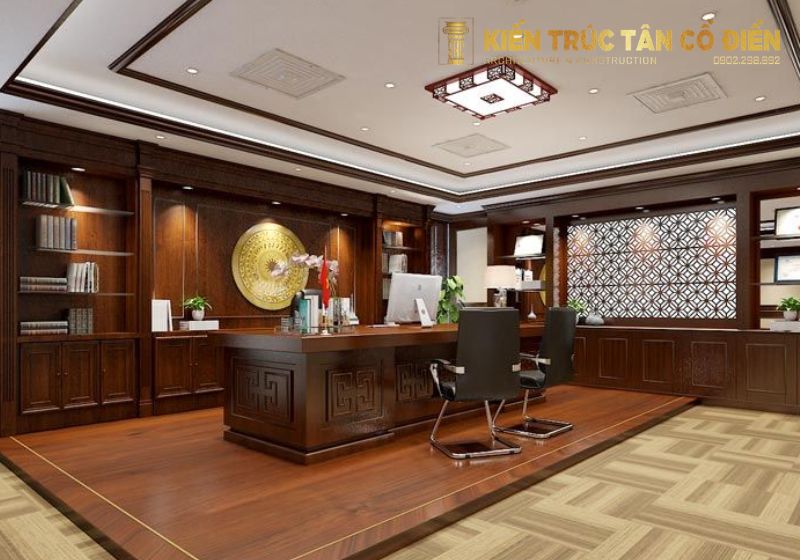 Nội thất văn phòng phong cách tân cổ điển mang đến một không gian làm việc sang trọng, đẳng cấp và đầy cảm hứng.