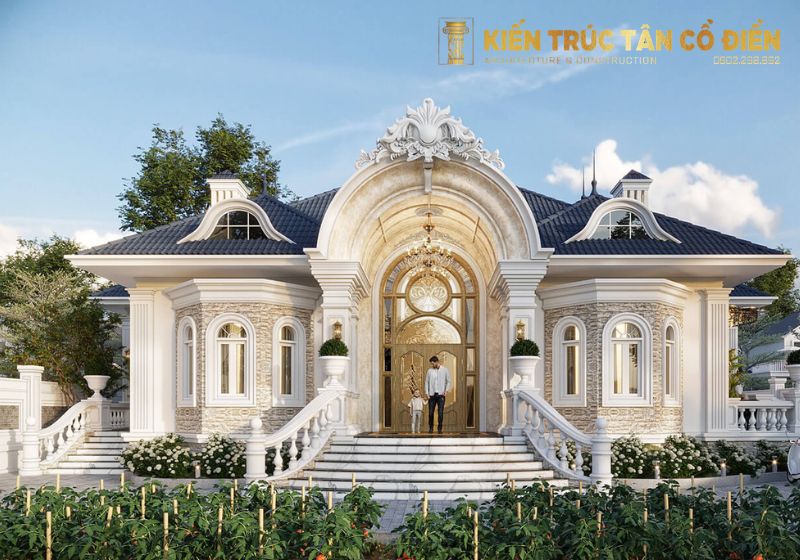 Các mẫu nhà tân cổ điển 1 tầng hiện đại đang trở thành xu hướng kiến trúc được yêu thích tại cả nông thôn và thành thị.