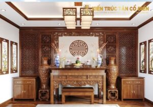 Thiết kế phòng thờ phong cách tân cổ điển là sự lựa chọn hoàn hảo cho những gia đình mong muốn có một không gian linh thiêng, thanh lịch, sang trọng nhưng vẫn gần gũi và thân thiện với đời sống hiện đại. Đây là phong cách giúp kết nối truyền thống và hiện đại một cách tinh tế, bền vững và đầy tính nghệ thuật.