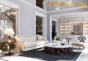 Thiết kế phòng khách biệt thự phong cách tân cổ điển không chỉ là bài toán về kiến trúc mà còn là sự kết hợp tinh tế giữa nghệ thuật và kỹ thuật.