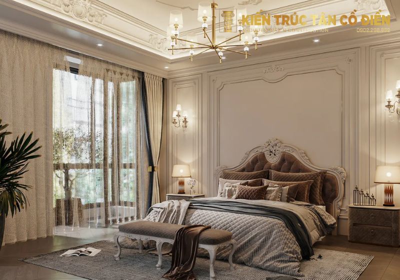 Trang trí phòng ngủ phong cách tân cổ điển nhẹ nhàng đang trở thành xu hướng thiết kế nội thất được yêu thích