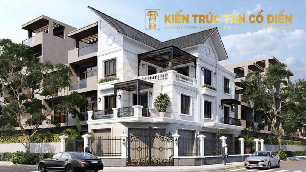 Thiết kế nhà 2 mặt tiền tân cổ điển là nhu cầu phổ biến của nhiều gia chủ sở hữu vị trí đất đẹp ở ngã ba, ngã tư hoặc lô góc phố