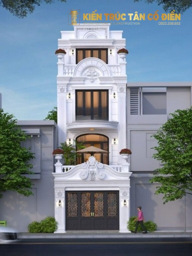 Thiết kế mặt tiền nhà phố tân cổ điển nổi bật luôn là chủ đề thu hút giới kiến trúc 
