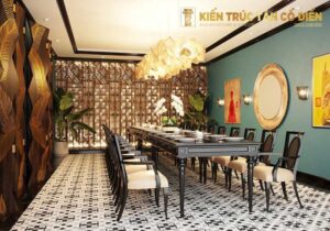 Với sự kết hợp giữa nét đẹp cổ điển sang trọng và sự tinh giản của hiện đại, phong cách tân cổ điển mang đến cho nhà hàng một không gian đẳng cấp, thu hút khách hàng ngay từ ánh nhìn đầu tiên.