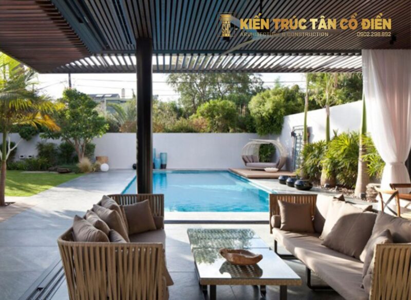 Nội thất biệt thự vườn theo xu hướng không gian mở là cách tổ chức không gian sống xóa nhòa ranh giới giữa trong nhà và ngoài trời