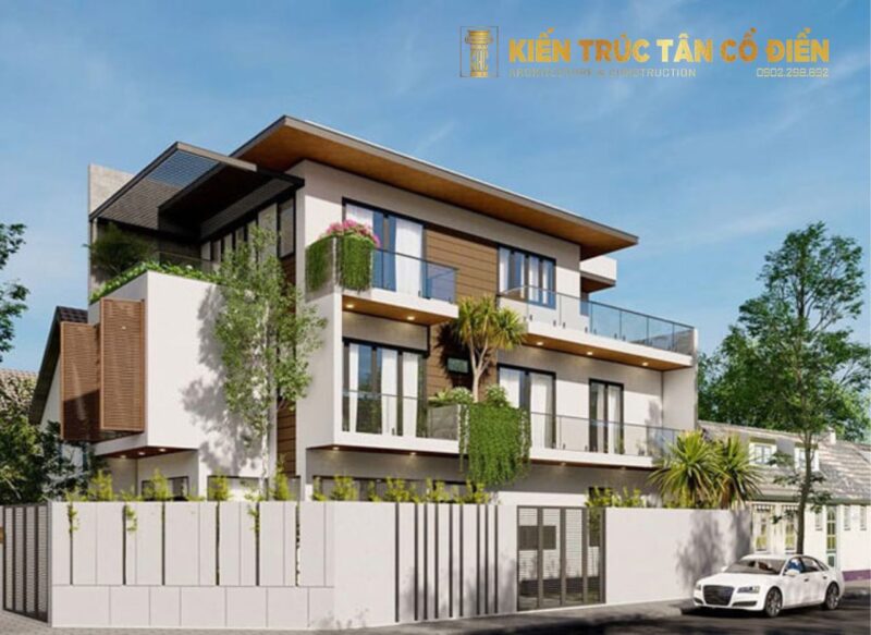 Phong cách tân cổ điển rất được ưa chuộng trong thiết kế biệt thự 3 tầng tại khu dân cư