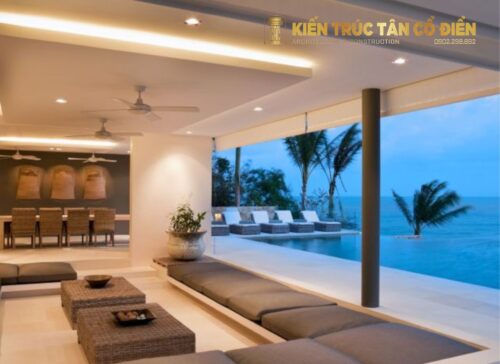 Không gian nội thất biệt thự biển sẽ trở thành nơi tận hưởng cuộc sống đúng nghĩa