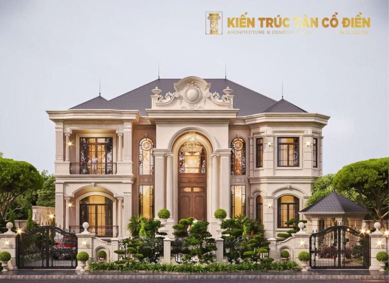 Kiến Trúc Tân Cổ Điển - SHC Design, biệt thự 2 tầng tân cổ điển cần được nghiên cứu kỹ lưỡng về tỷ lệ