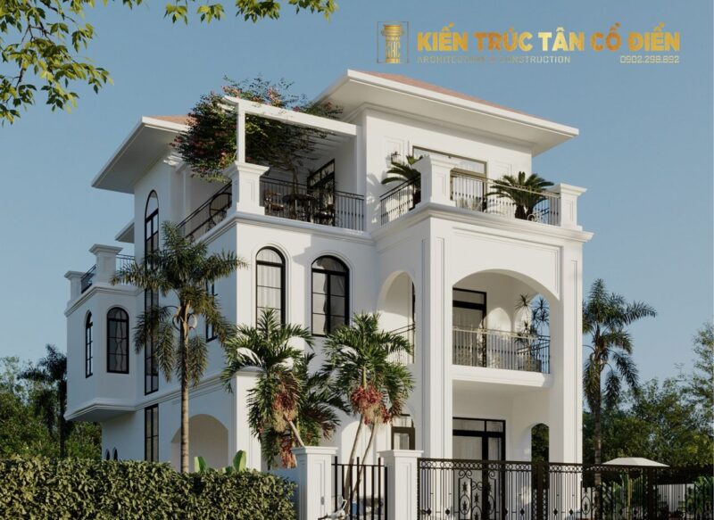 Thiết kế biệt thự vườn phong cách tân cổ điển ngày càng được ưa chuộng tại các khu dân cư cao cấp