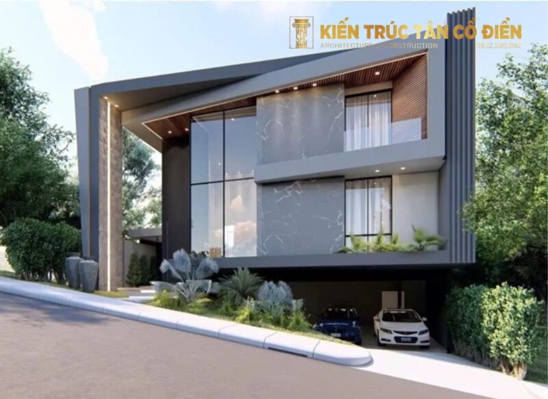 Thiết kế biệt thự 2 tầng trên đất không vuông là bài toán kiến trúc đòi hỏi tư duy sáng tạo