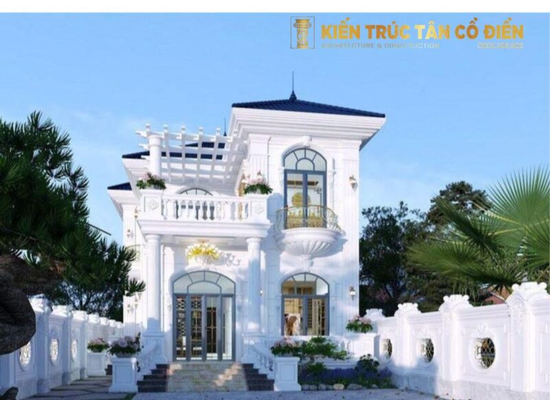 Thiết kế biệt thự 2 tầng có ban công rộng là giải pháp kiến trúc được nhiều gia chủ lựa chọn