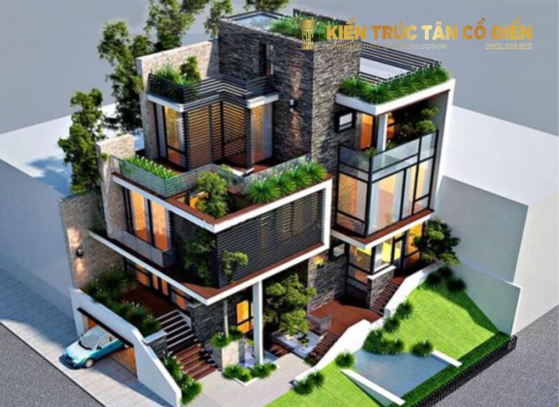 Thiết kế biệt thự 3 tầng có thang máy là xu hướng kiến trúc cao cấp ngày càng phổ biến