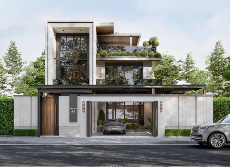 hiết kế mặt bằng biệt thự 2 tầng khoa học giúp phân tách rõ ràng giữa không gian sinh hoạt chung