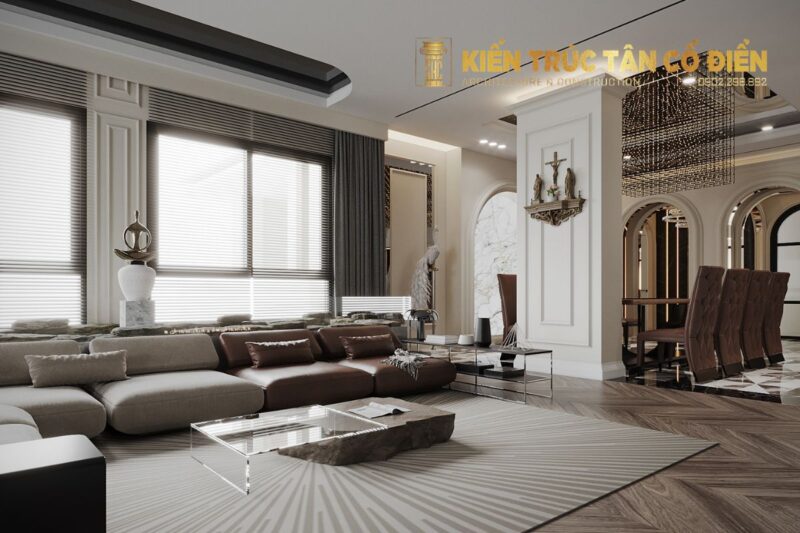 Thiết kế phòng khách tân cổ điển sang trọng 1 Phòng khách luôn được đầu tư kỹ lưỡng từ kiến trúc đến nội thất nhằm tạo nên ấn tượng mạnh mẽ ngay từ cái nhìn đầu tiên