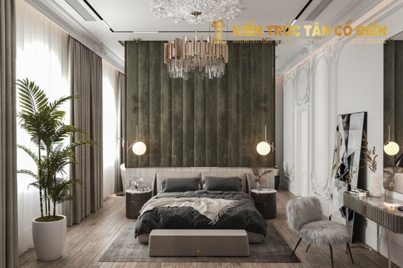 Nội thất phòng ngủ tân cổ điển đẹp tinh tế là sự kết hợp hoàn hảo giữa vẻ đẹp sang trọng của kiến trúc châu Âu và sự nhẹ nhàng