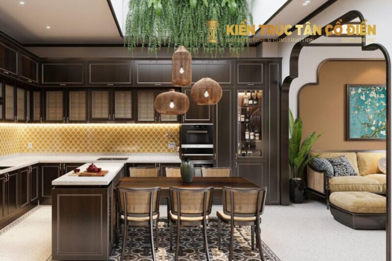 Nội thất gỗ trong phong cách Indochine đóng vai trò cốt lõi trong việc định hình thẩm mỹ và cảm xúc không gian.