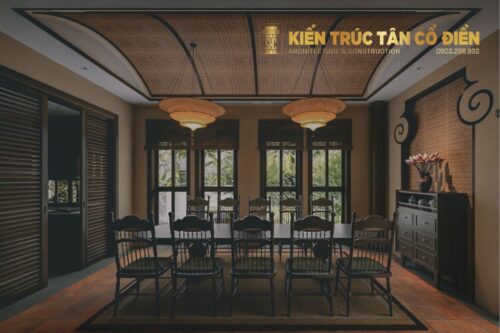 Nội thất gỗ trong phong cách Indochine không chỉ là yếu tố trang trí mà còn là nền tảng tạo nên bản sắc không gian