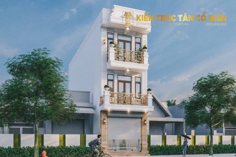 Nhà phố tân cổ điển 3 tầng là loại hình nhà ở phổ biến tại các đô thị lớn, nơi quỹ đất hạn chế nhưng vẫn đòi hỏi cao về thẩm mỹ.