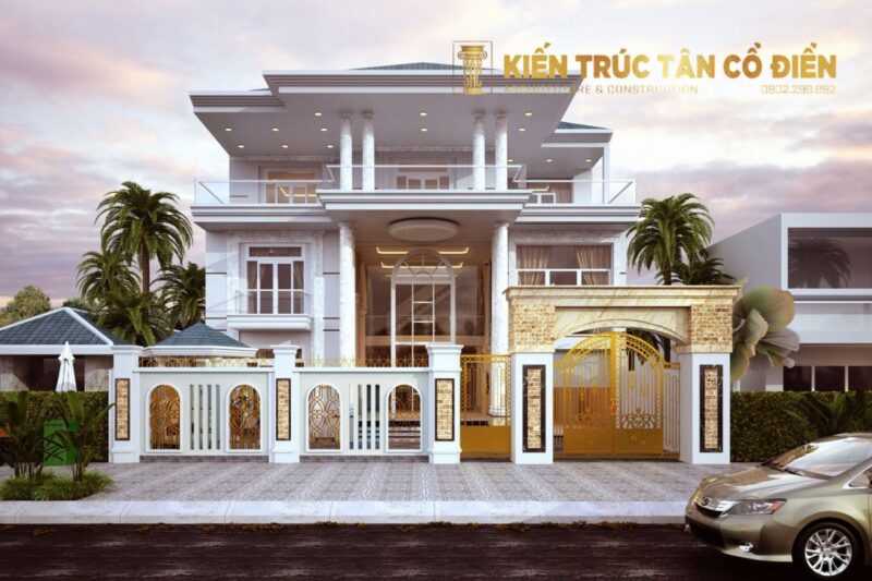 Thi công biệt thự tân cổ điển cần lưu ý gì 2 Việc chú trọng từ bản vẽ, vật liệu đến thi công và giám sát sẽ giúp bạn sở hữu một biệt thự tân cổ điển đẹp
