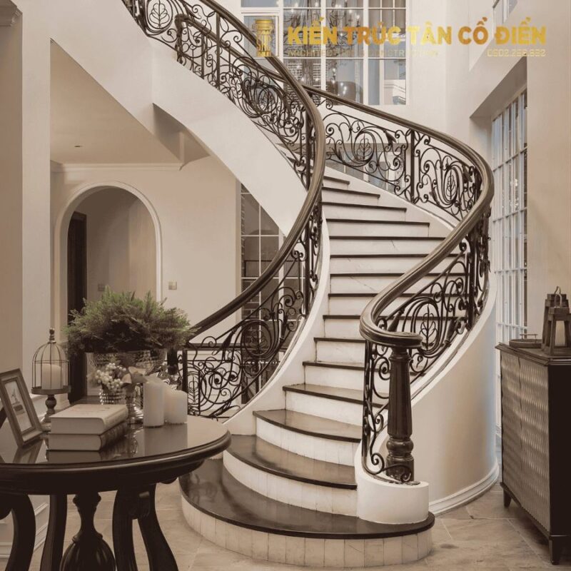 Thiết kế cầu thang tân cổ điển đẹp không chỉ là giải pháp kết nối các tầng trong ngôi nhà mà còn là yếu tố quan trọng