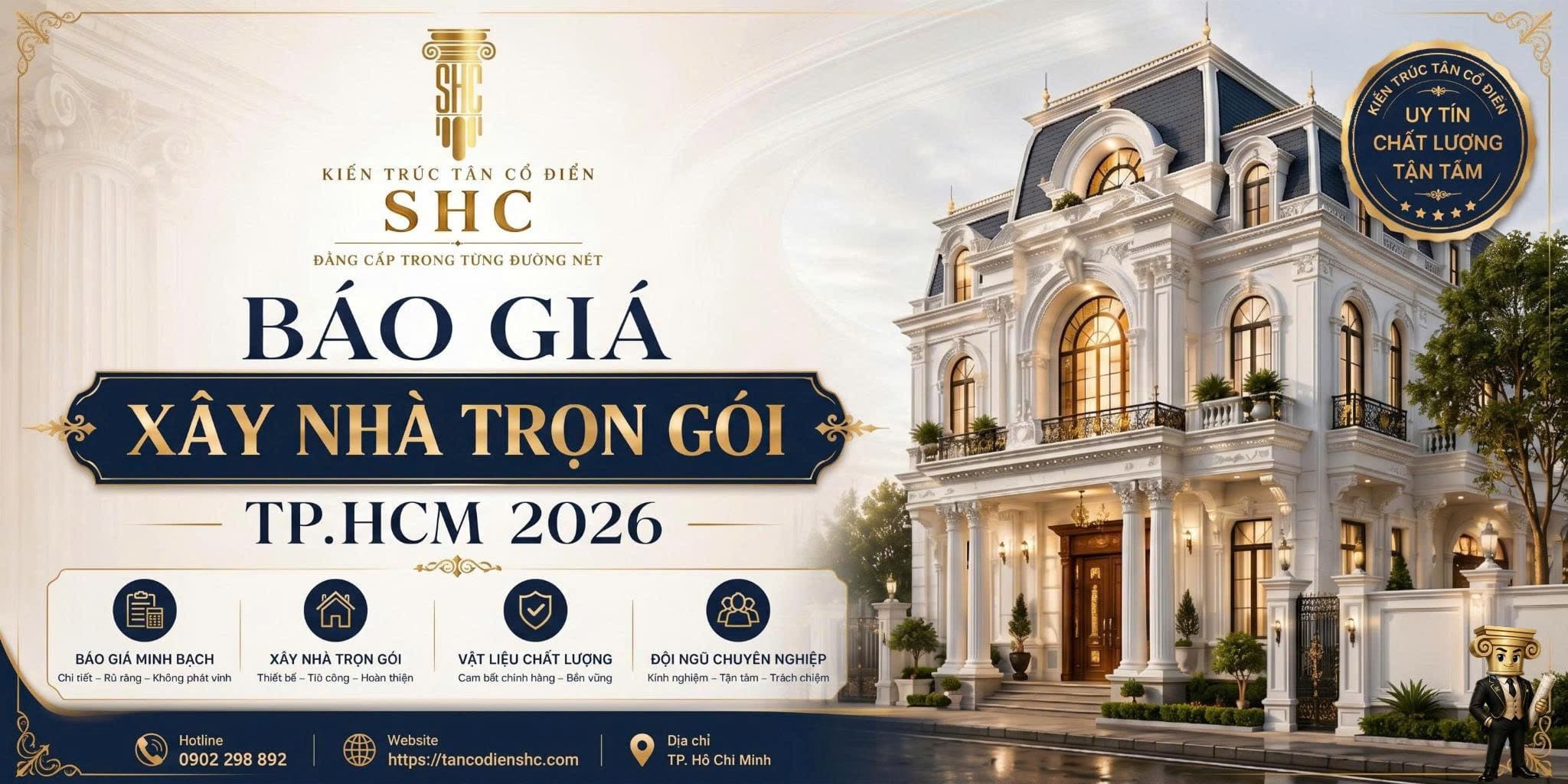 BÁO GIÁ XÂY NHÀ TRỌN GÓI TP.HCM 2026